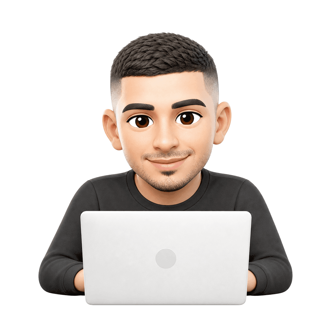 Ahmed coding on a laptop